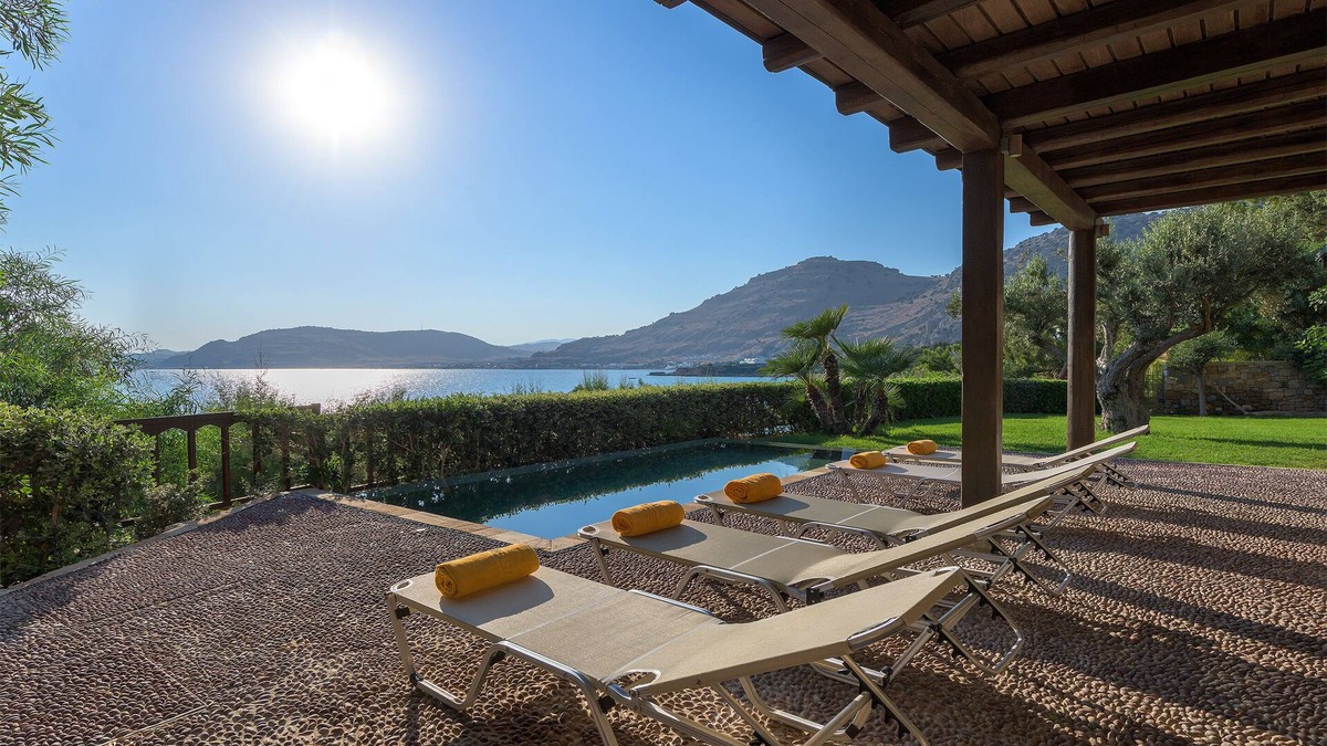 Pefkos Villa | Beachfront Villa few steps away from a sandy beach