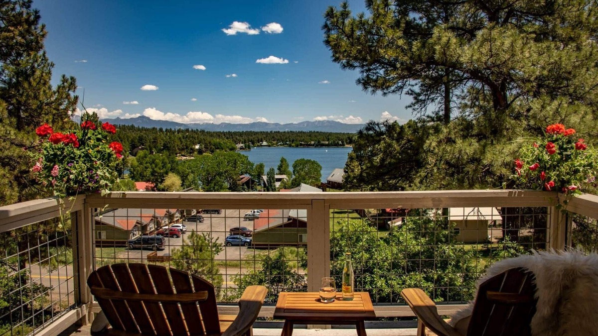 Pagosa Springs House | Bear's Cliff: Stunning Lake and Mountain Views, Wood Stove, Pet-Friendly, Balcony, Garage Parking!