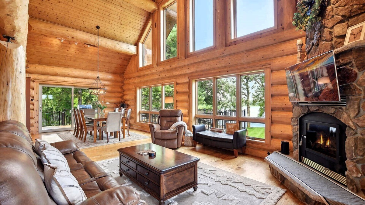 Maple Lake Cabin | Beautiful 5 bdrm lakefront log cabin - under 1hr from Mpls!