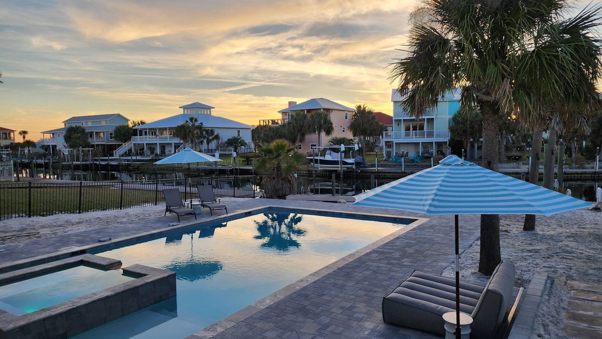 Perdido Key Coves One House | Beautiful Beach Home- 3 min walk to beach-Boat dock in back yard & private pool