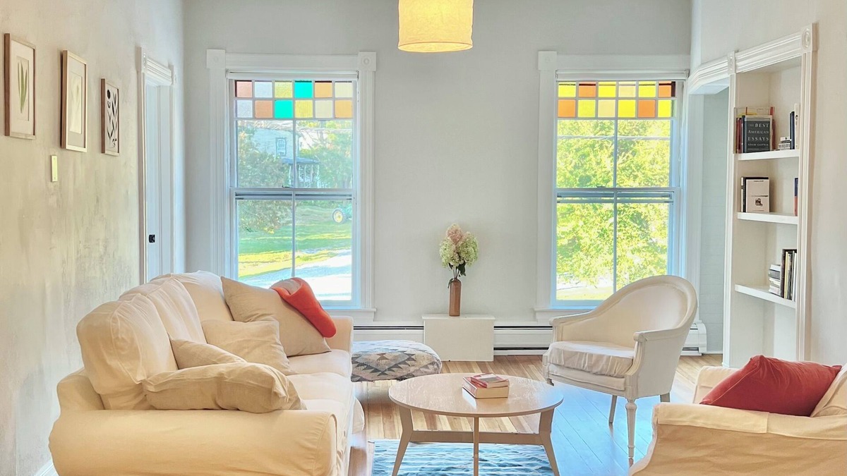 West Pawlet Apartment | Beautiful, bright retreat with balcony overlooking river and rail trail.