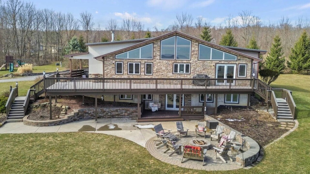 Dansville Apartment | Beautiful Chalet with Amazing VIEWS/Pool/Hot tub/Pond and hiking trails 34 acres