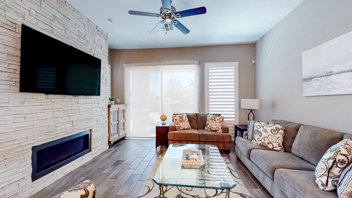 Fireside at Norterra House | Beautiful desert home near trailheads with yard, grill, and mtn views - dogs ok