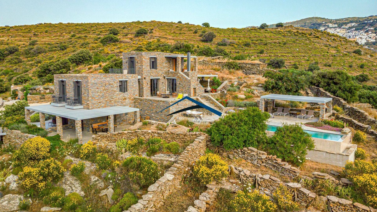 Kea Villa | Beautiful eco-friendly "Agrikea" with a swimming pool, sea and sunset view
