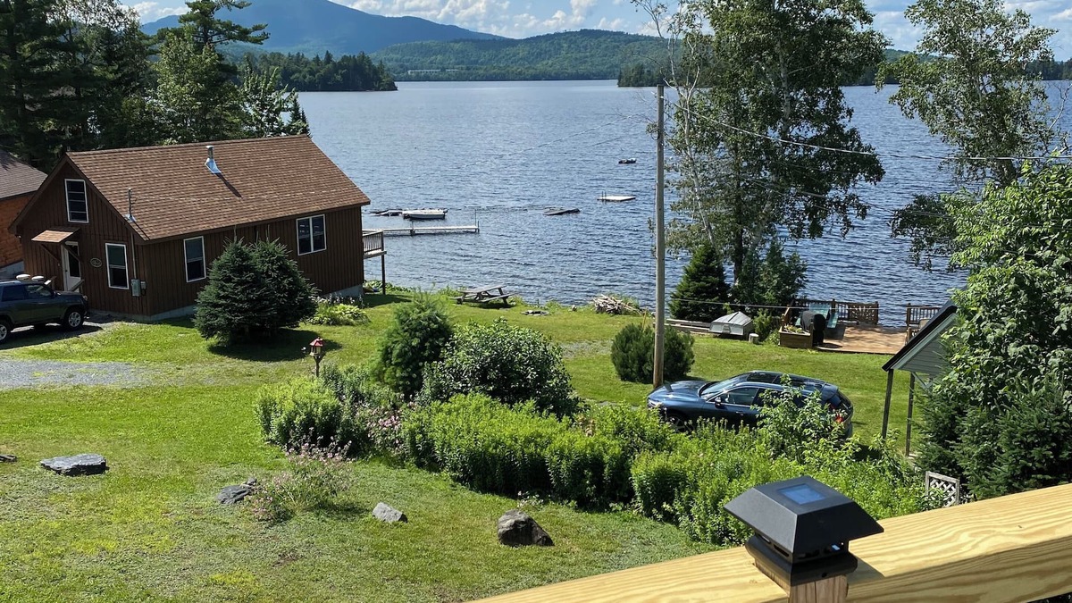 Greenville House | Beautiful lakefront camp with sunset view over big moose mountain