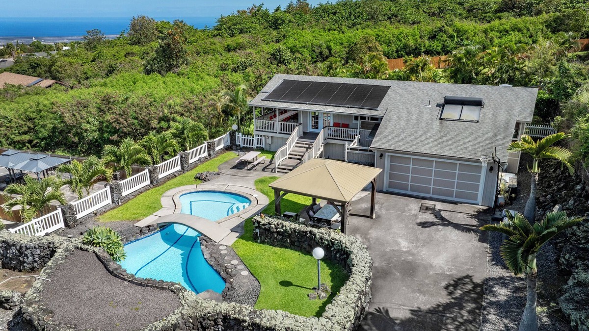Kona Palisades House | Beautiful Pool with Stunning Ocean and Sunset Views