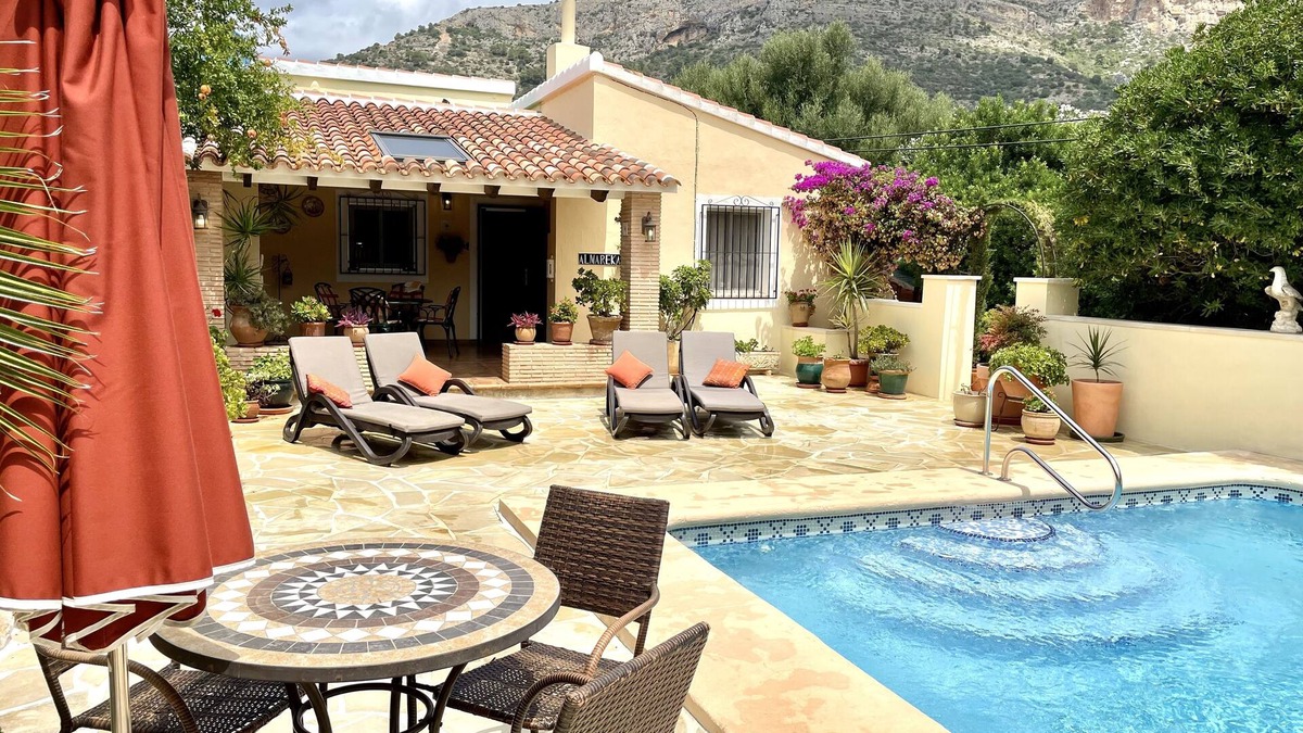 Denia Villa | Beautiful Villa Enclosed Mature Gardens Private Floodlit Pool, Wonderful Views