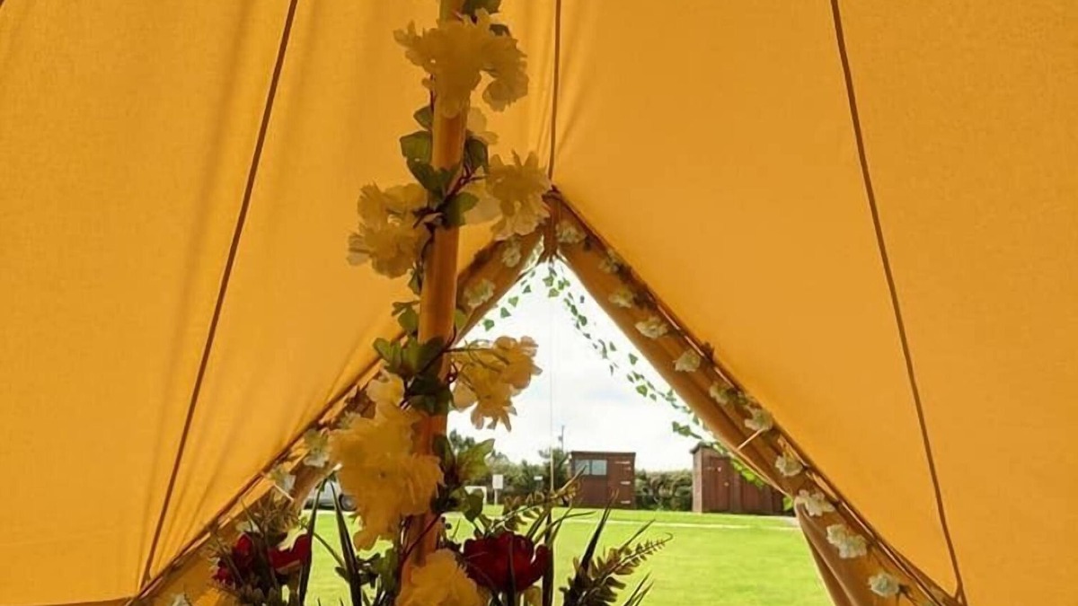 Mount Hawke RV Rental | Bell tent with separate own kitchen