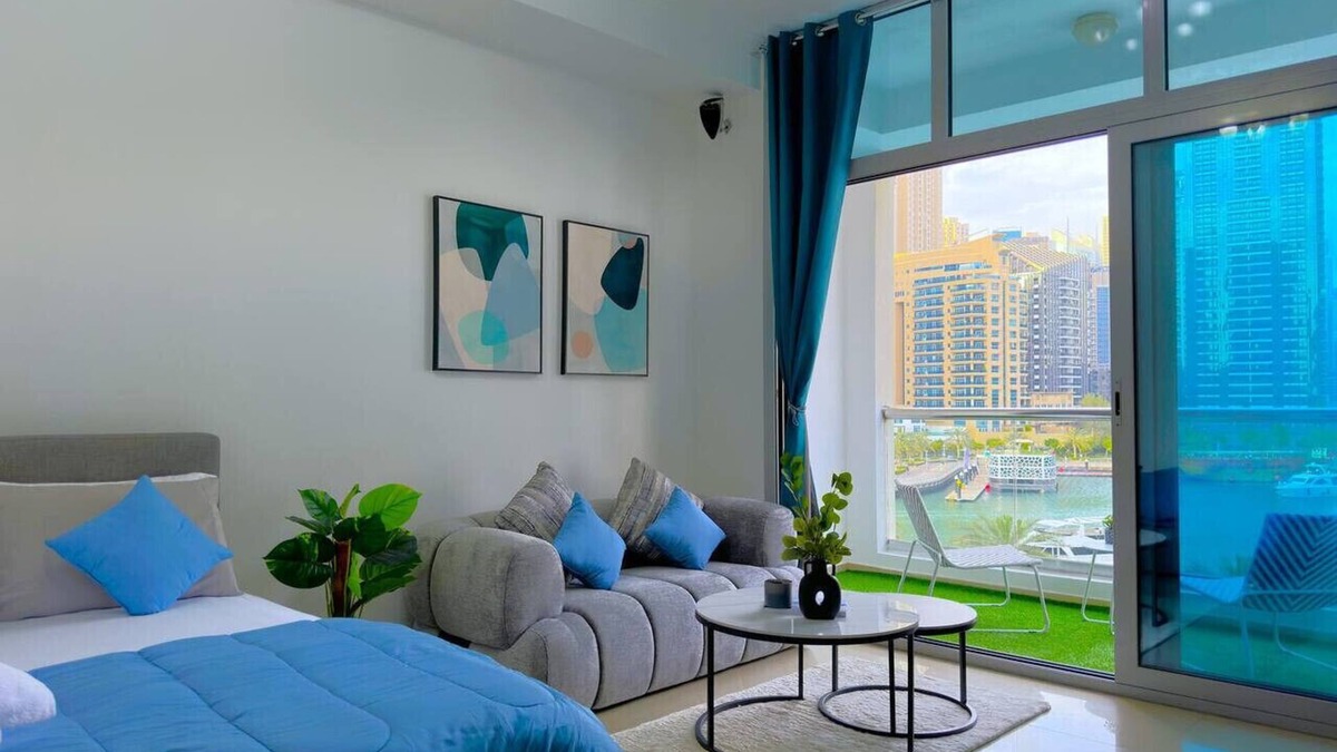 Jabal Ali 2 Apartment | Big Studio w/Balcony and easy access to the Beach in Marina