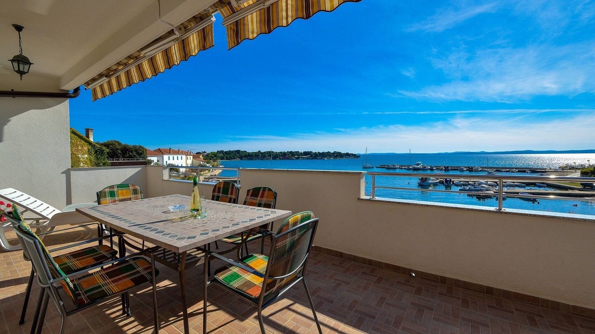 Petrcane Apartment | Big terrace with great sea view