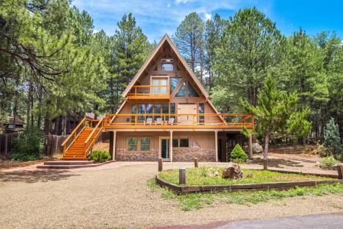 Kachina Village House | Blissful Pine A-Frame Chalet Deck Game Room Mother-in-Law Suite Sleeps 16