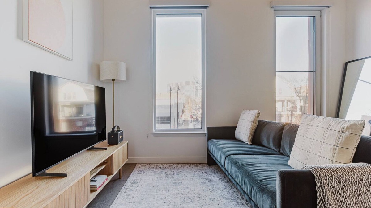 East Somerville Apartment | Blueground | Somerville, gym & w/d, nr Row