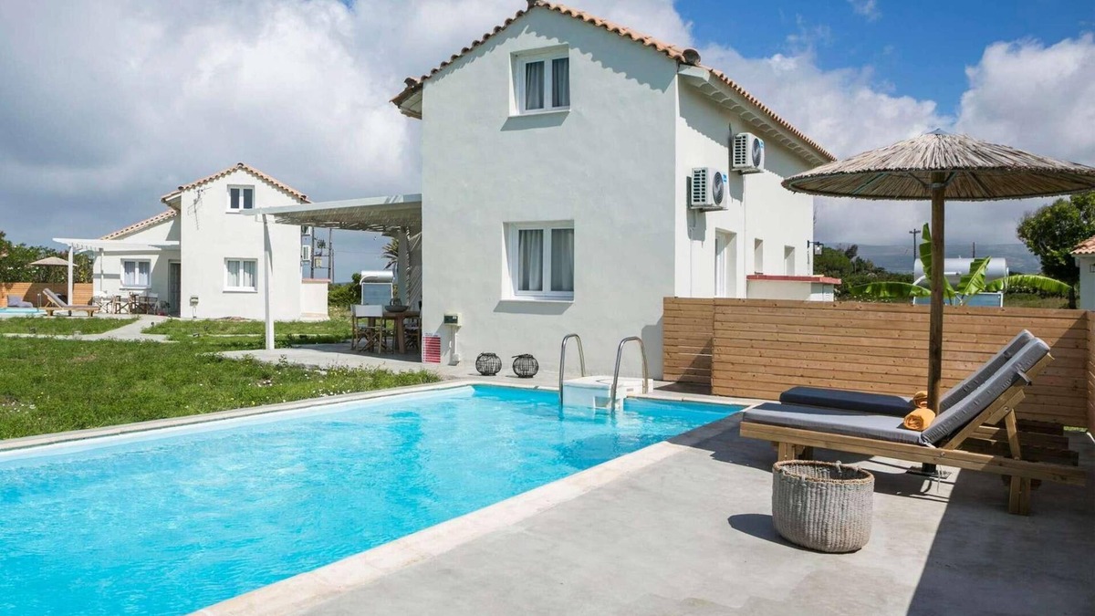 Kounopetra Villa | Boho beachfront villa, neutral and calming