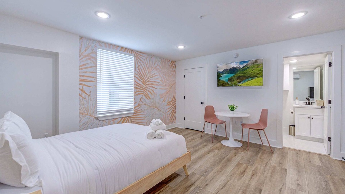 Galveston Apartment | Boho Flamingo Studio Apartment
