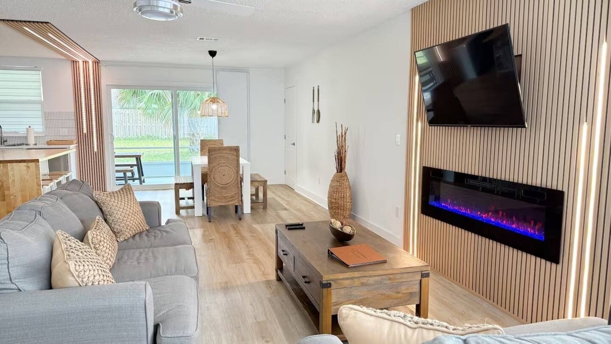 Palm Coast House | Boho Luxe Escape - Pet Friendly, Fire Pit, Grill, & Beach!
