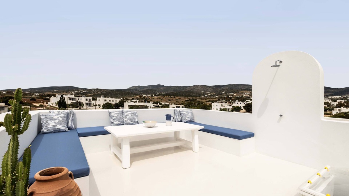 Aliki Apartment | Boho rooftop apartment with sea-views, in Aliki Paros