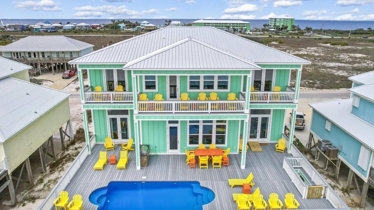 Fort Morgan House | Brand New 6 Bdrm/6+ Ba Luxury, Gulf Front Home w/Private Pool, Elevator, & More
