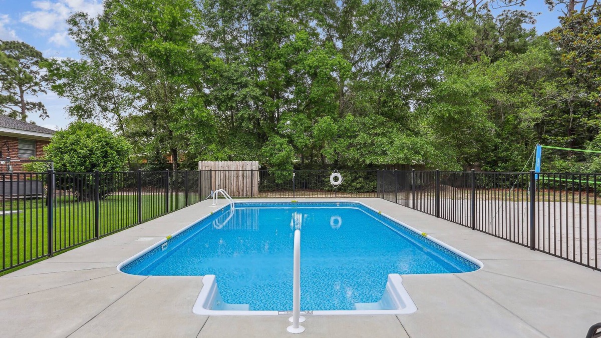 Northeast Pensacola House | Brand New Private Pool | Huge Open Lot |Corn Hole and Volleyball |Convenient to Airport and Shopping