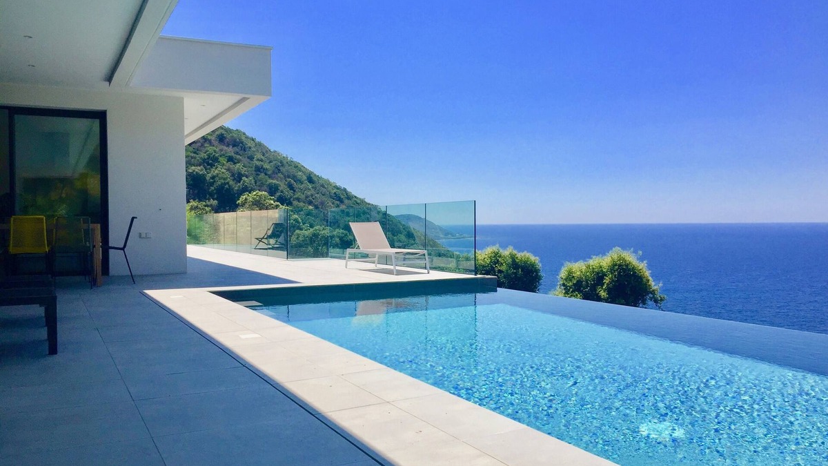 Calcatoggio Villa | Breathtaking contemporary villa with sea view and maquis access to the sea on foot
