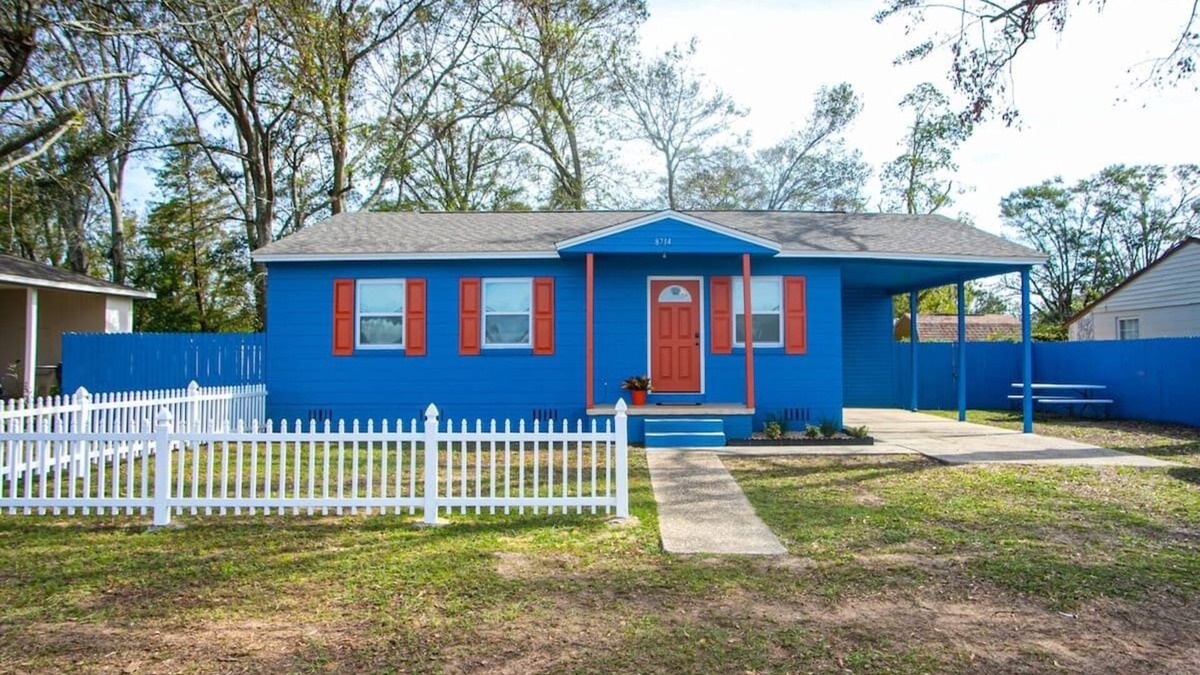 Ensley House | Bright Blue Bungalow