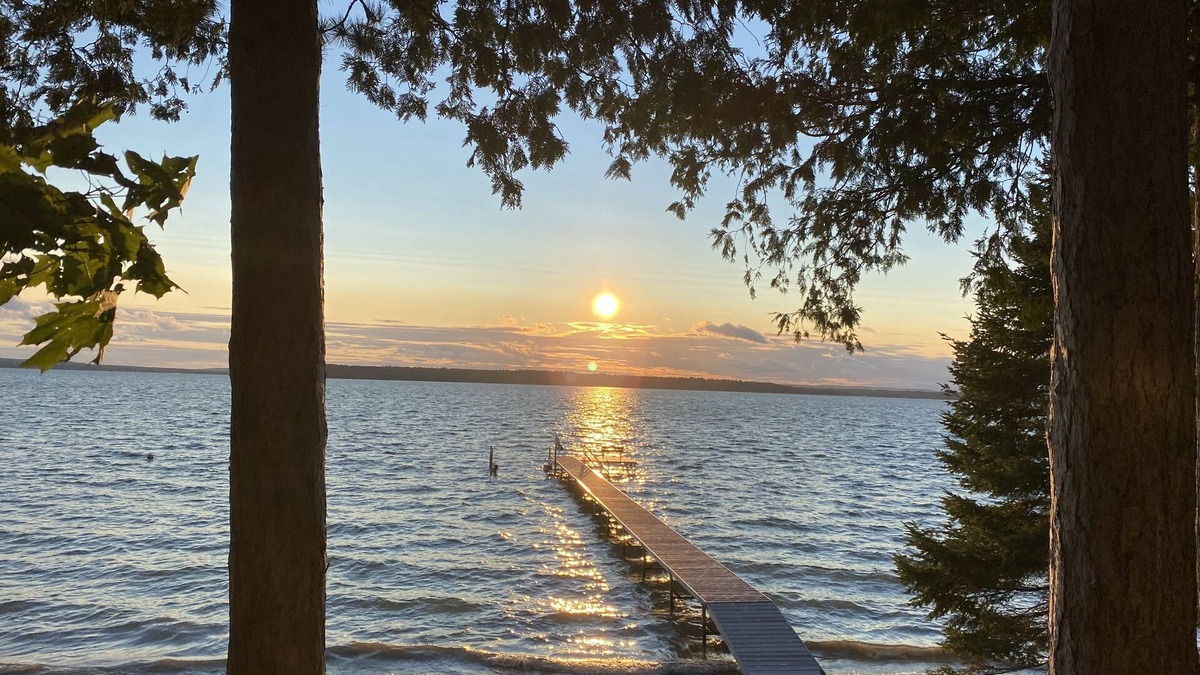 Cheboygan County Cottage | Burt Lake, Lake Front Family Vacation Home, 4BR-2BA, Amazing Sunsets!