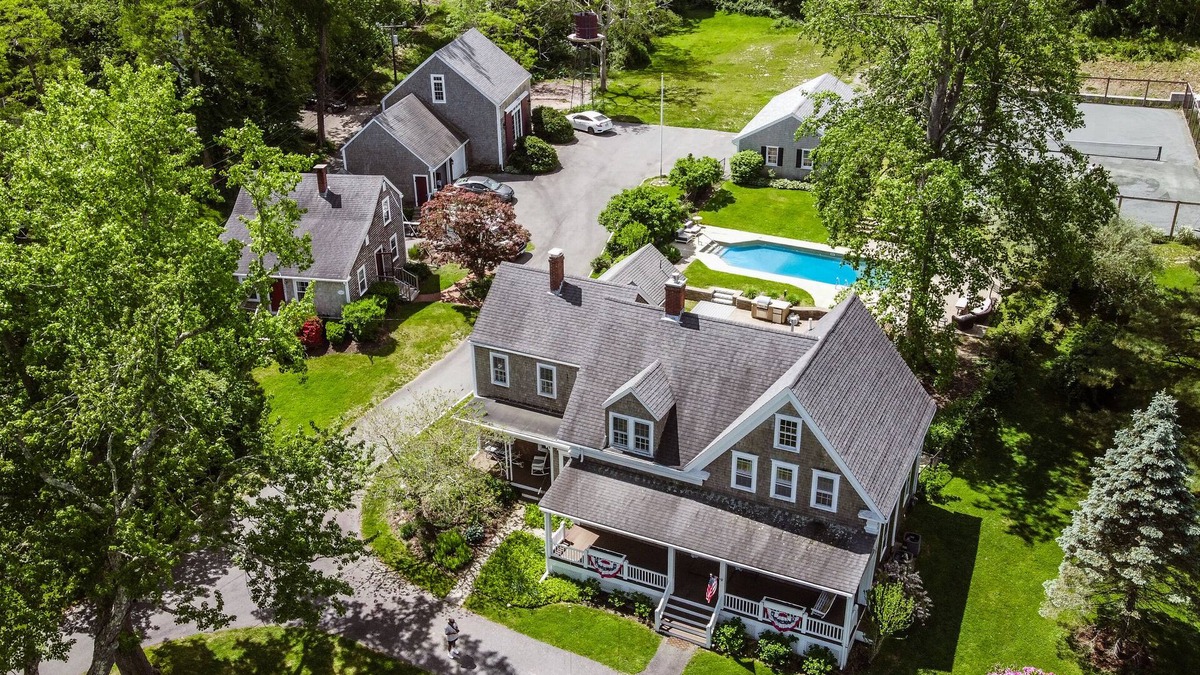 Sandwich House | Cape Cod Estate: 2 Homes, Pool, Tennis Court, Game Barn and Bar, Sleeps 20