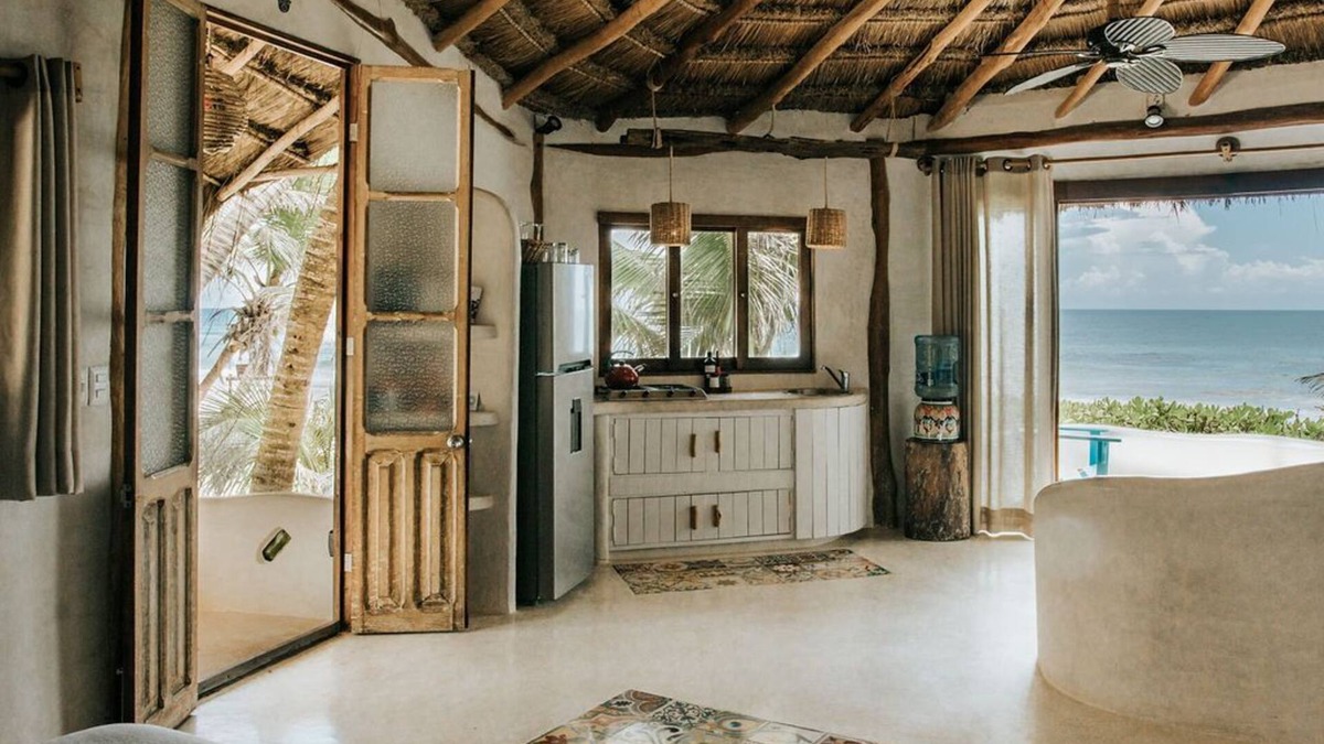 Zona Hotelera House | Casa Gaia ~ Mahayana, Private Vacation Home on Tulum beach with turquoise sea at your doorstep!