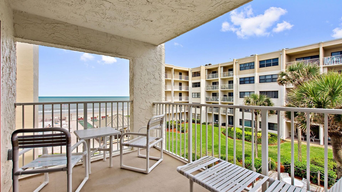 New Smyrna Beach Condo | Castle Reef Unit 320. Beautiful ocean view condo on the no drive part of the beach!