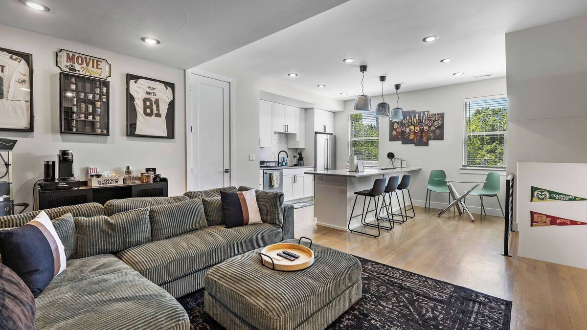 University Hills House | Central Modern Denver Townhome w Private Rooftop Near DU