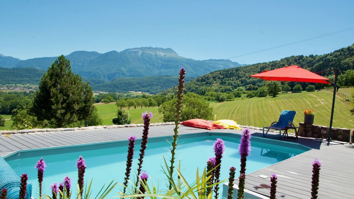 Saint-Etienne-de-Crossey Apartment | Charming apartment overlooking garden, pool and the Chartreuse