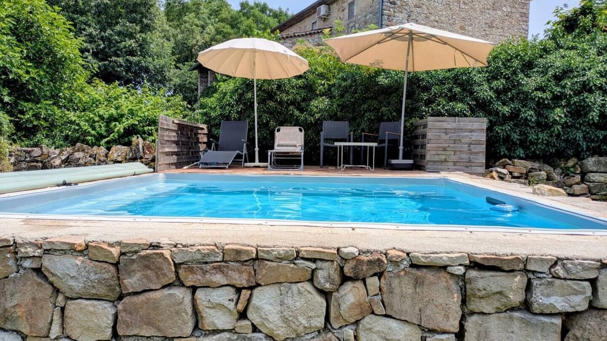 Lablachere Apartment | Charming 1 bedroom apartment in stone house with swimming pool, air conditioning