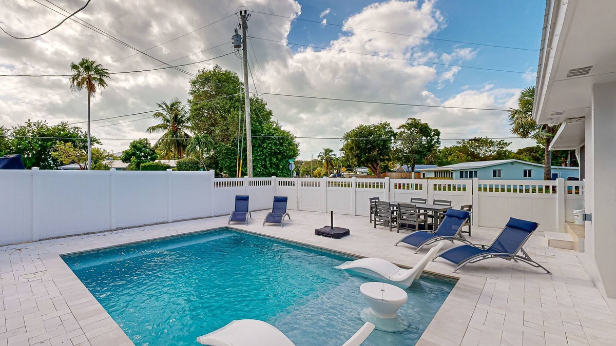 Largo Sound Village House | Charming Key Largo home with private pool, BBQ, central AC, enclosed yard