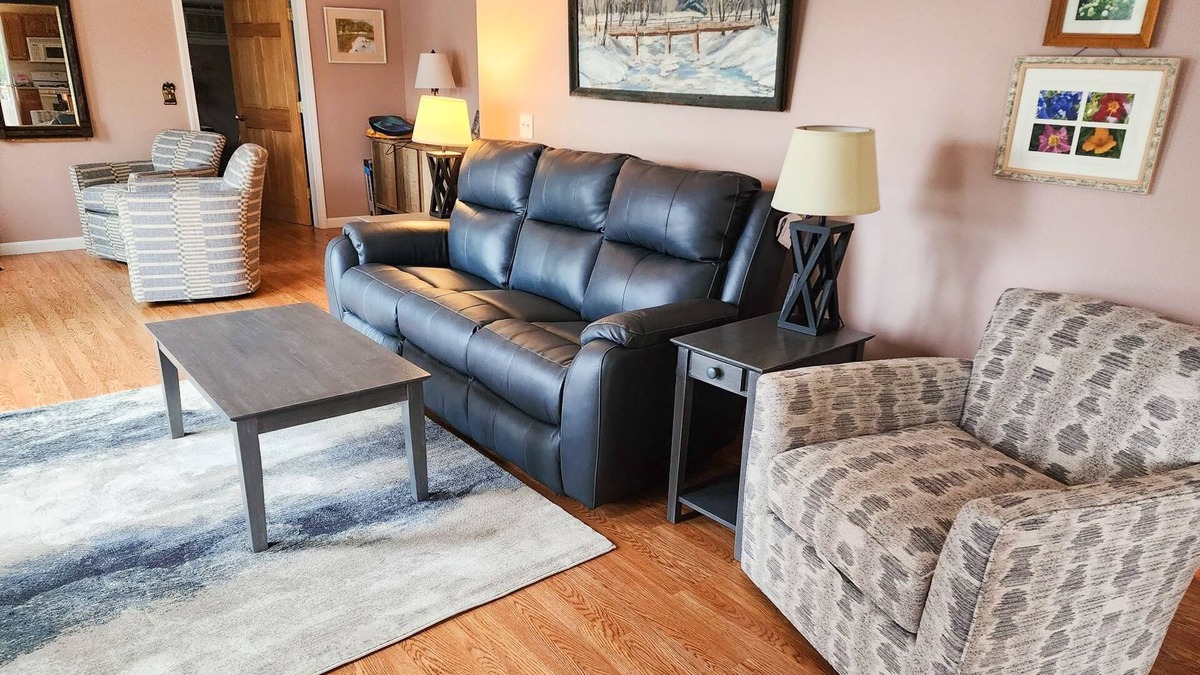 Norway House | Charming lakefront home with water views, dock & inviting deck, Central A/C