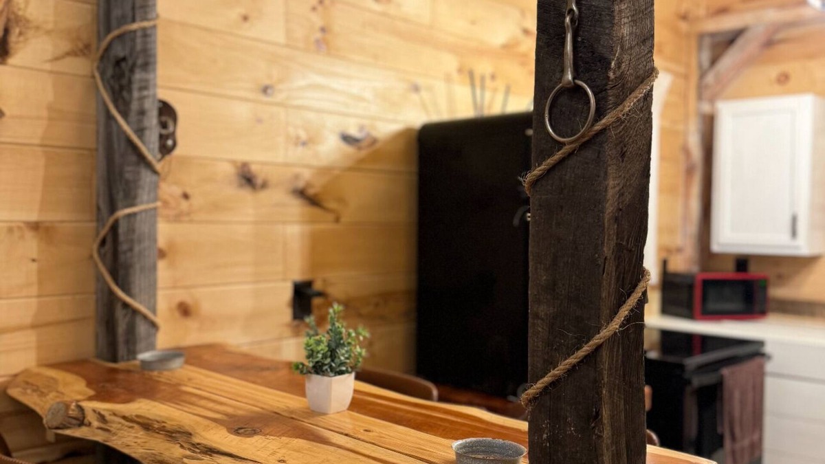 Riceville Cabin | Charming rustic modern 2-bedroom cabin farm stay, privacy & close to town!