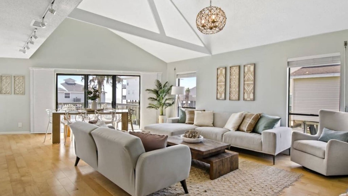 Indian Beach House | Chic Beachside Villa ~ 2nd Row STEPS TO BEACH! ~ Stunning views from Balconies