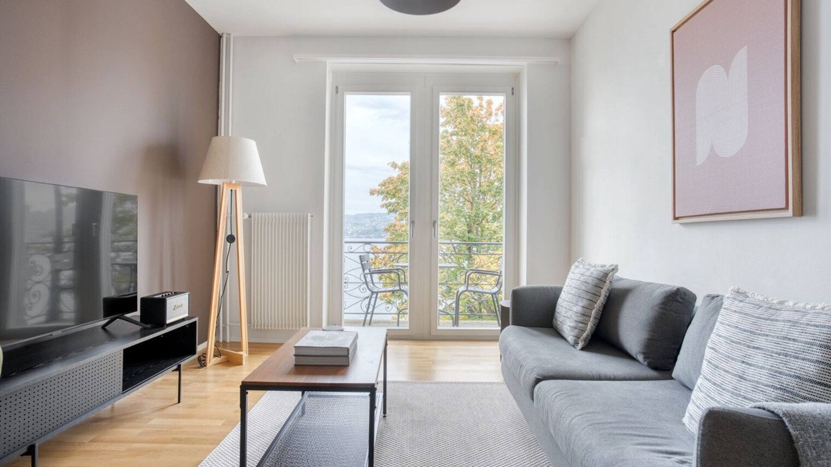 Horgen District Apartment | Chic Horgen 2BR w/Storage Room & Lake View, nr Market, by Blueground