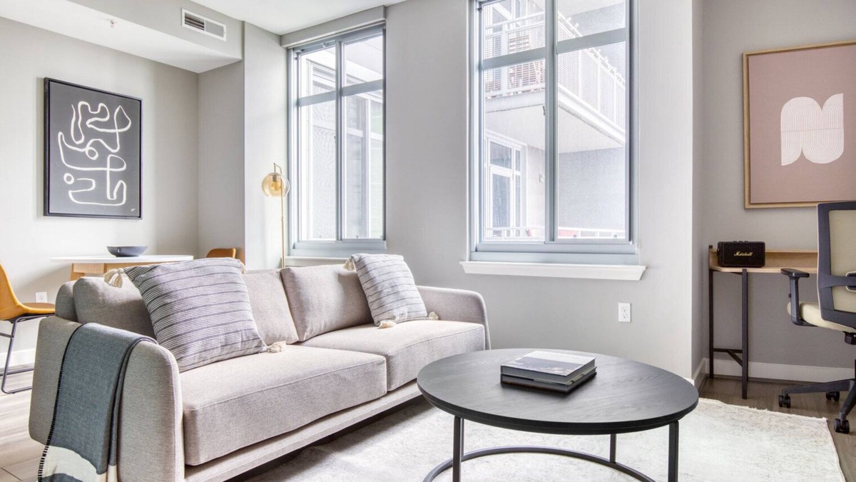 Buzzard Point Apartment | Chic Navy Yard 1BR w/W/D, Roof BBQ & Gym, near Nats Park, by Blueground