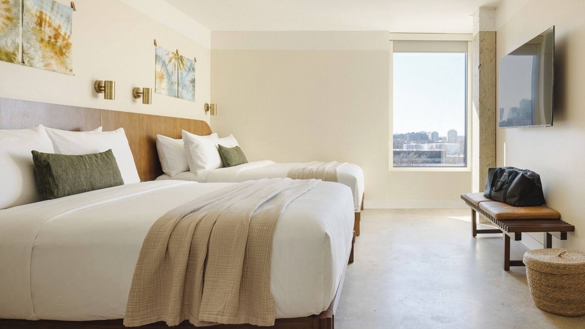 East Bank Hotel | Cityscape Serenity: Modern Unit with City Views & Fitness Center Access