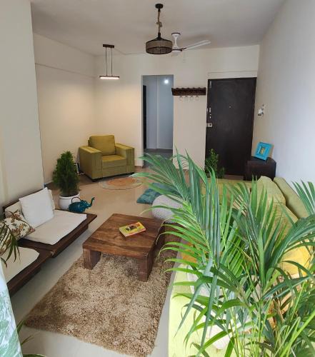 Navi Mumbai Apartment | Classy bohemian Blue Door Home near Atal Setu Ulwe