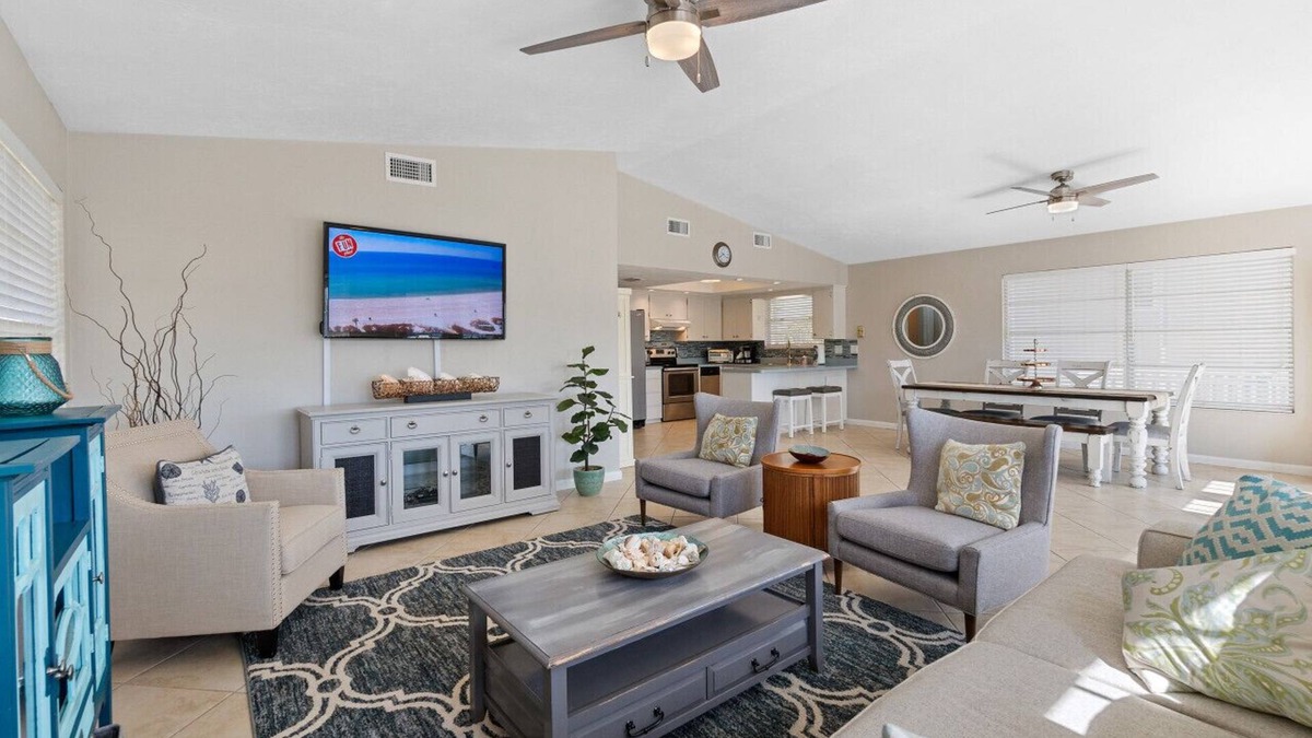 Marineland Acres House | Coastal Charm: 3BR Beach Haven, Deck View & Family Fun