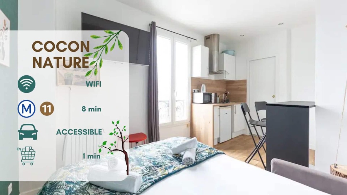 Les Lilas Apartment | Cocon Nature à 8 min du Métro 11 - Netflix