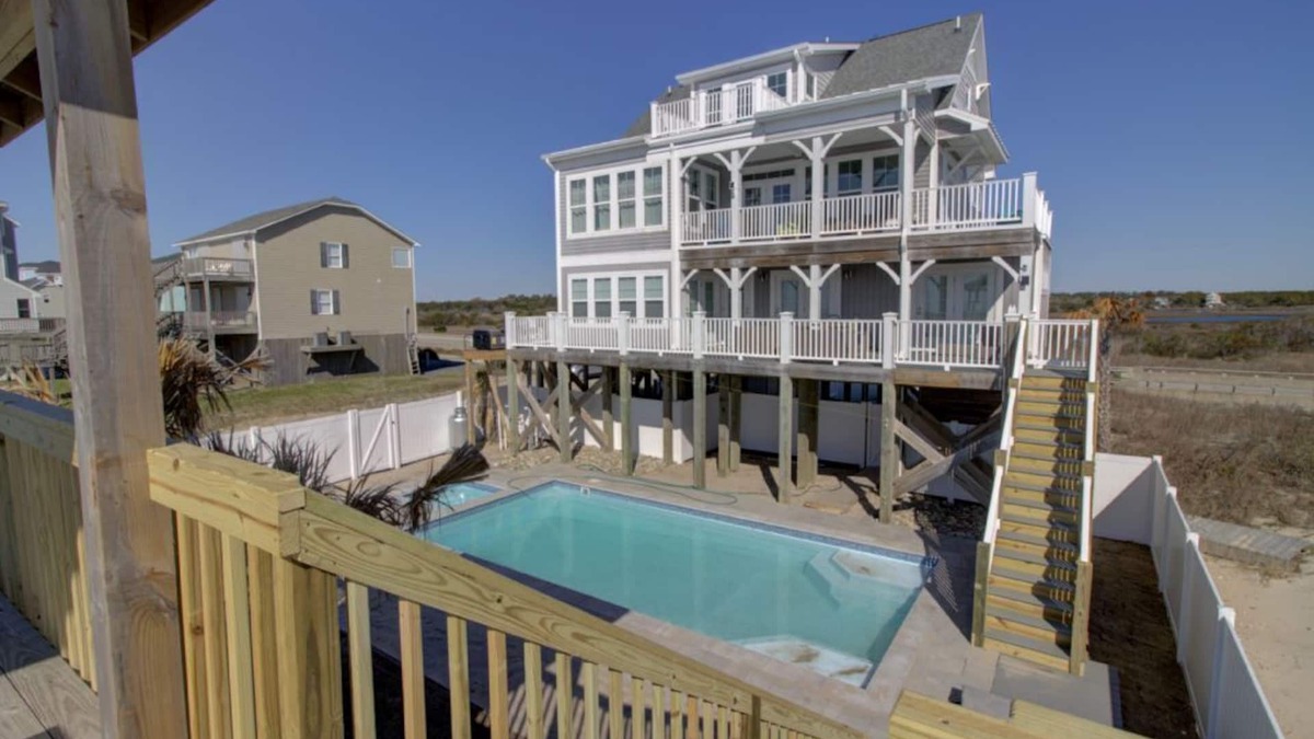 North Topsail Beach House | "Conch'd Out" Luxurious Oceanfront Home - PRIVATE POOL and ELEVATOR