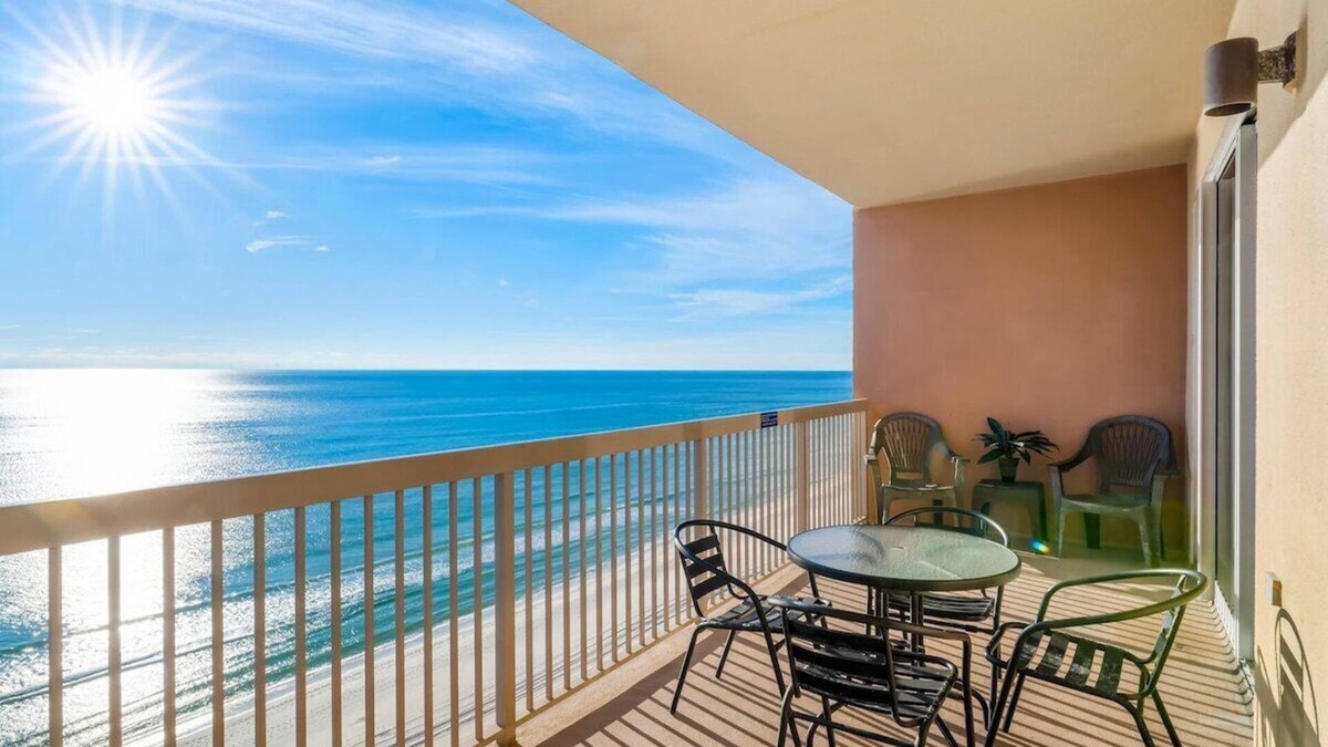 Panama City Beach Condo | Condo with private balcony, breathtaking gulf views, large pool! West PCB.