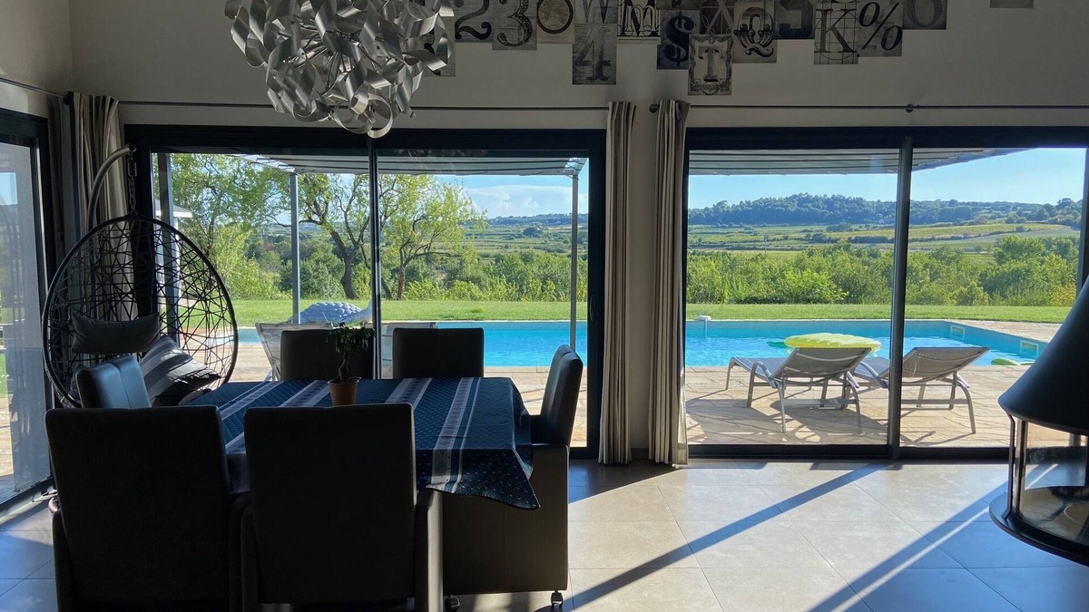 Pezenas Villa | Contemporary upscale villa, heated pool with jacuzzi. Breathtaking view