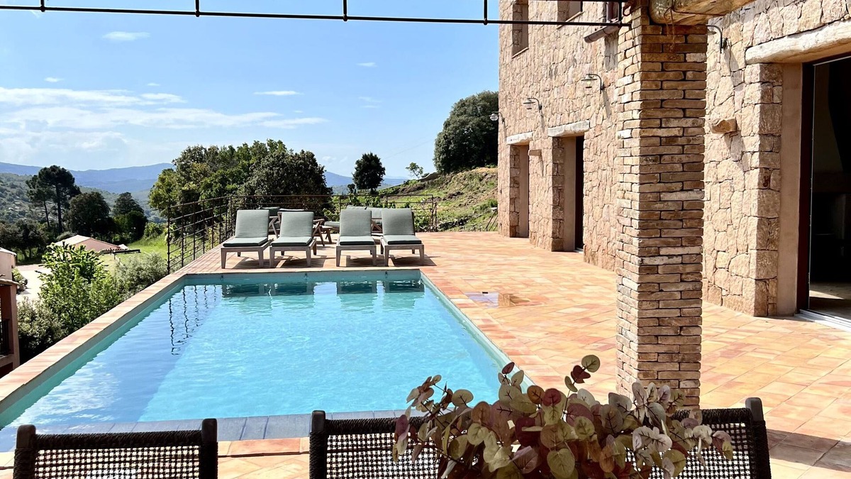 Piana Villa | Corsican stone residence “Anna” with sea view and private swimming pool.