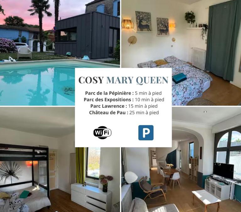 Pau-Sud Apartment | Cosy Mary Queen - T4 - Maison avec piscine