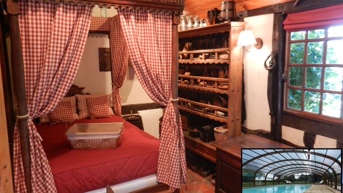 Calleville Cottage | Cottage 3 Cows: fireplace, swimming pool and jacuzzi