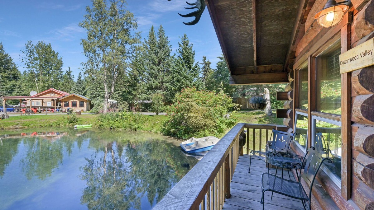 Hope Cabin | Cottonwood Valley Cabin - an Alaskan long cabin right on Bear Creek Pond