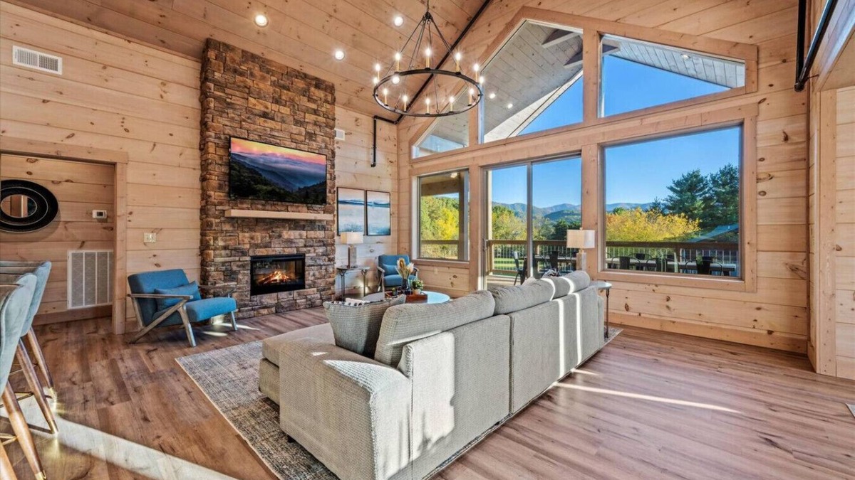 Wears Valley Cabin | Cove View Chalet: Luxe 6BR w/Swim Spa, Theater, Firepit, Games!