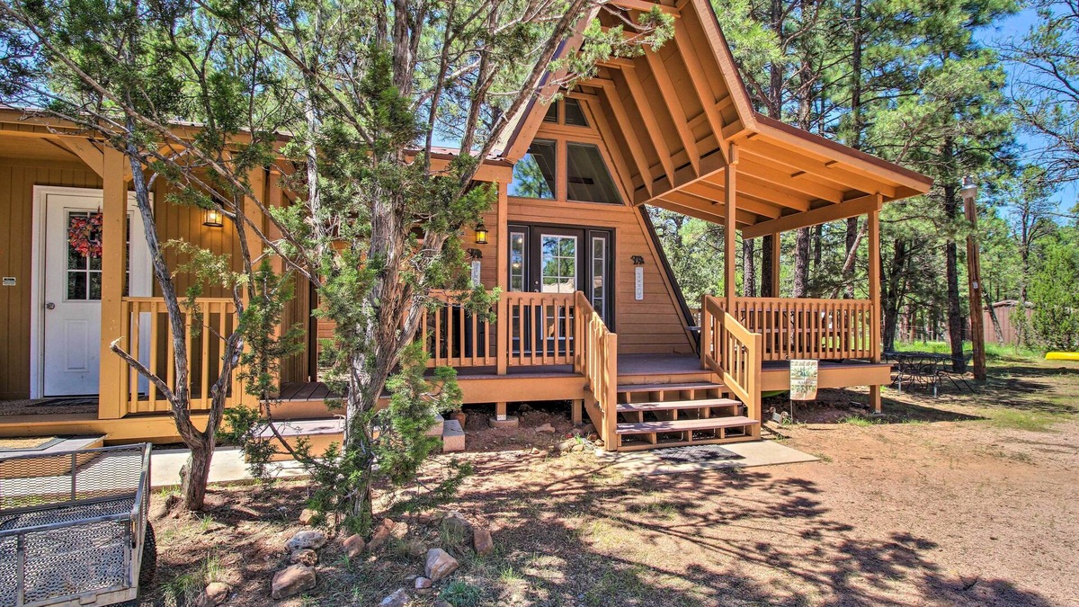Overgaard Cottage | Cozy A-frame Cabin in Overgaard: Pets Welcome
